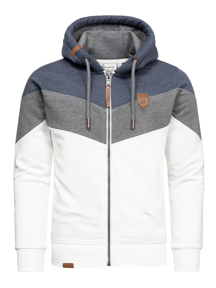 Sweatjacke im Block-Design ARDMORE in Blau/Anthrazit/Weiß