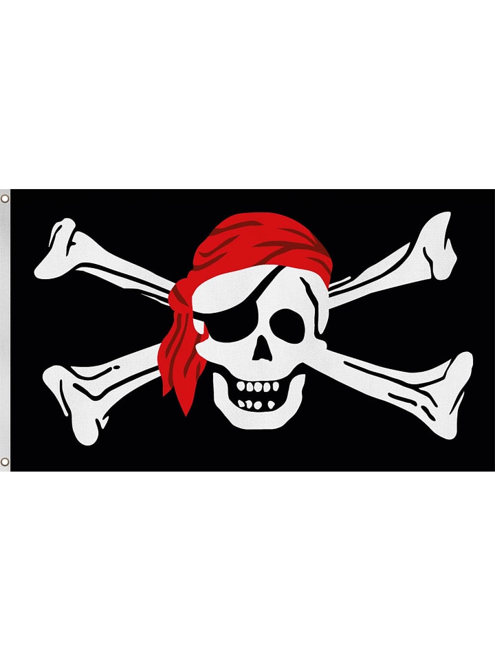 Fahne Piratenflagge 90 cm x 150 cm in Schädel mit Kopftuch