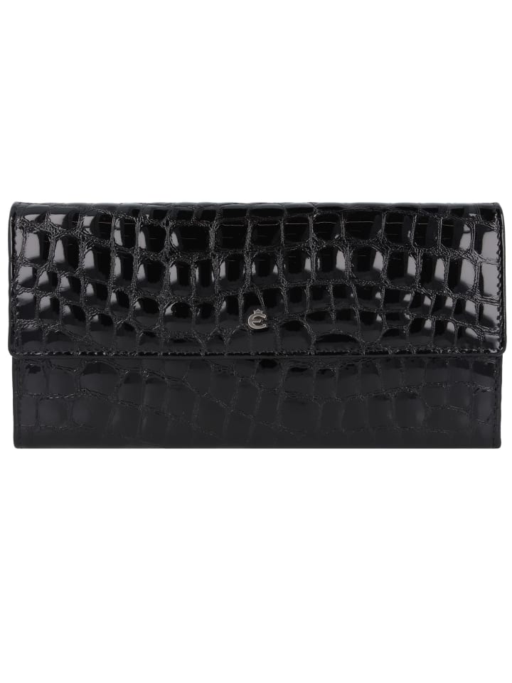 Nizza Geldbörse RFID Schutz Leder 18.5 cm schwarz