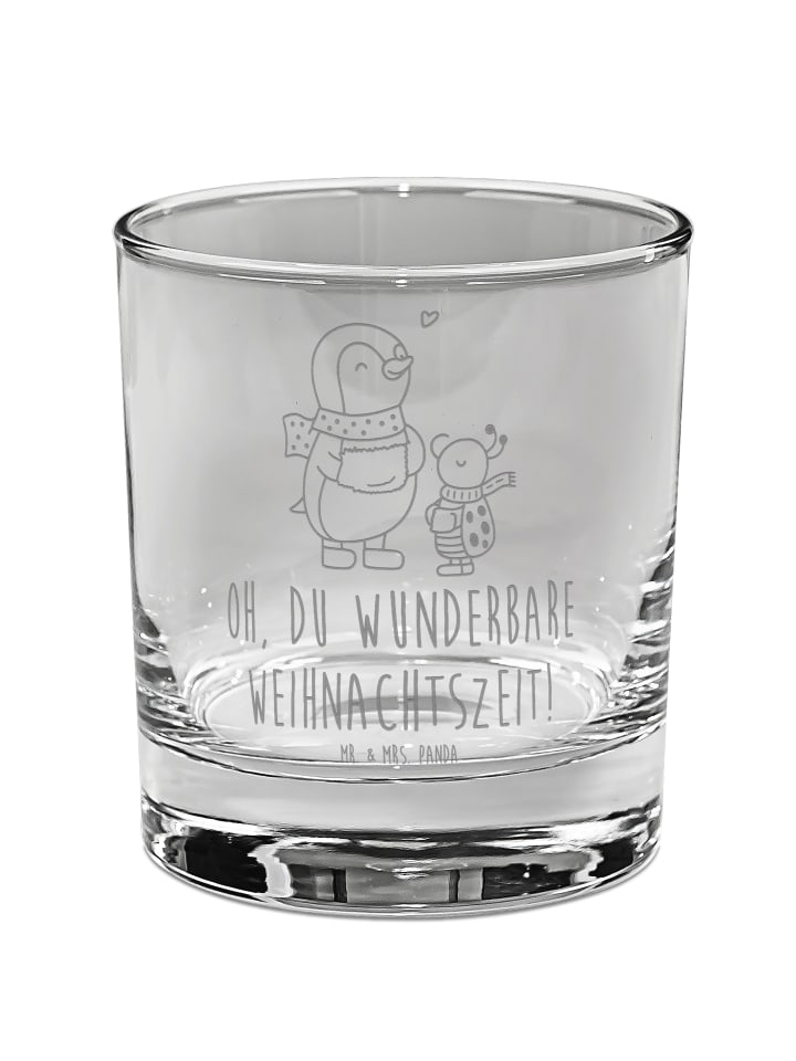 Glas Smörle Winterzeit mit Spruch in Transparent