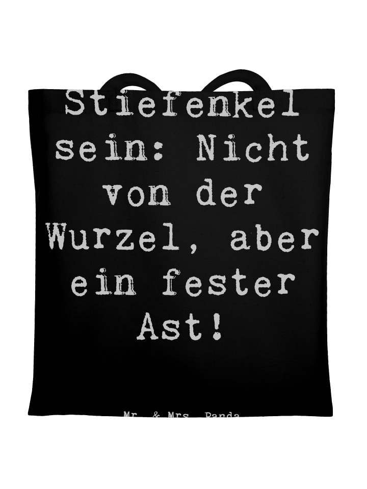 Tragetasche Stiefenkel mit Spruch in Schwarz