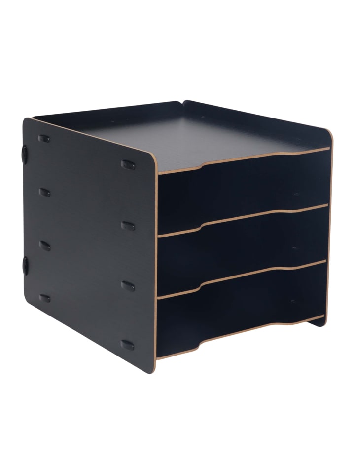 Briefablage in Schwarz - (B)25 x (H)25 x (T)31 cm