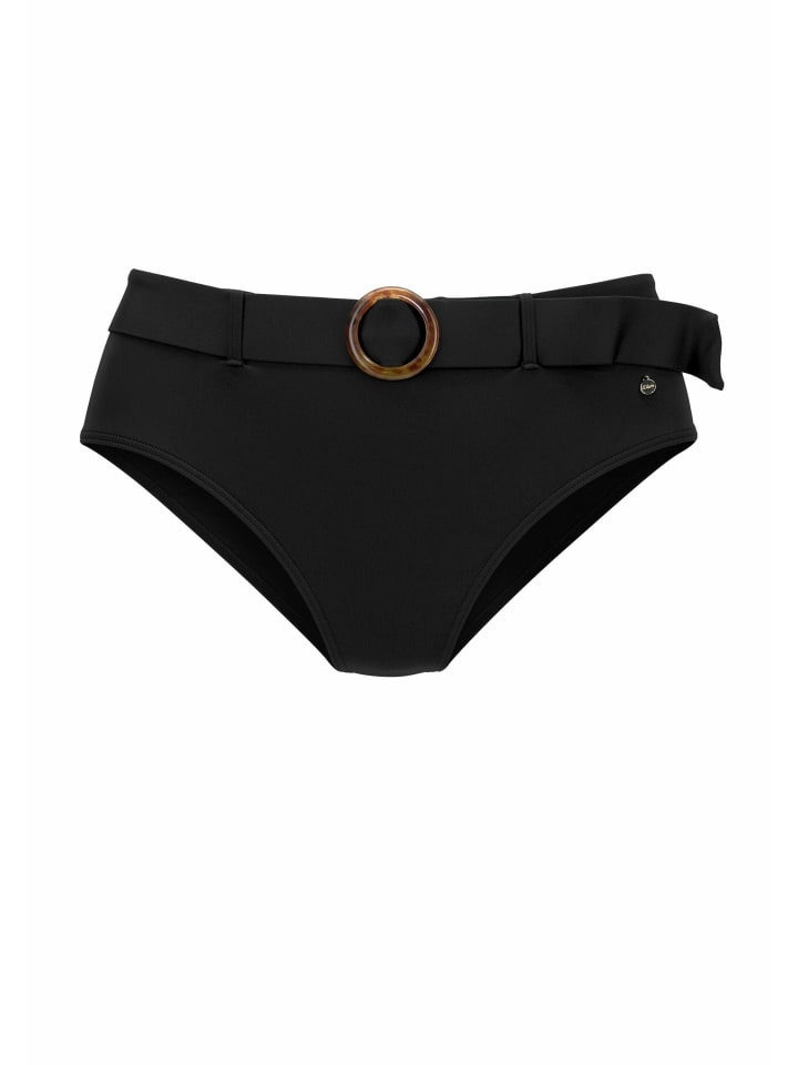 Highwaist-Bikini-Hose in schwarz