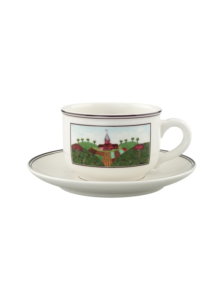 Teetasse mit Untertasse Design Naif in Bunt 250 ml