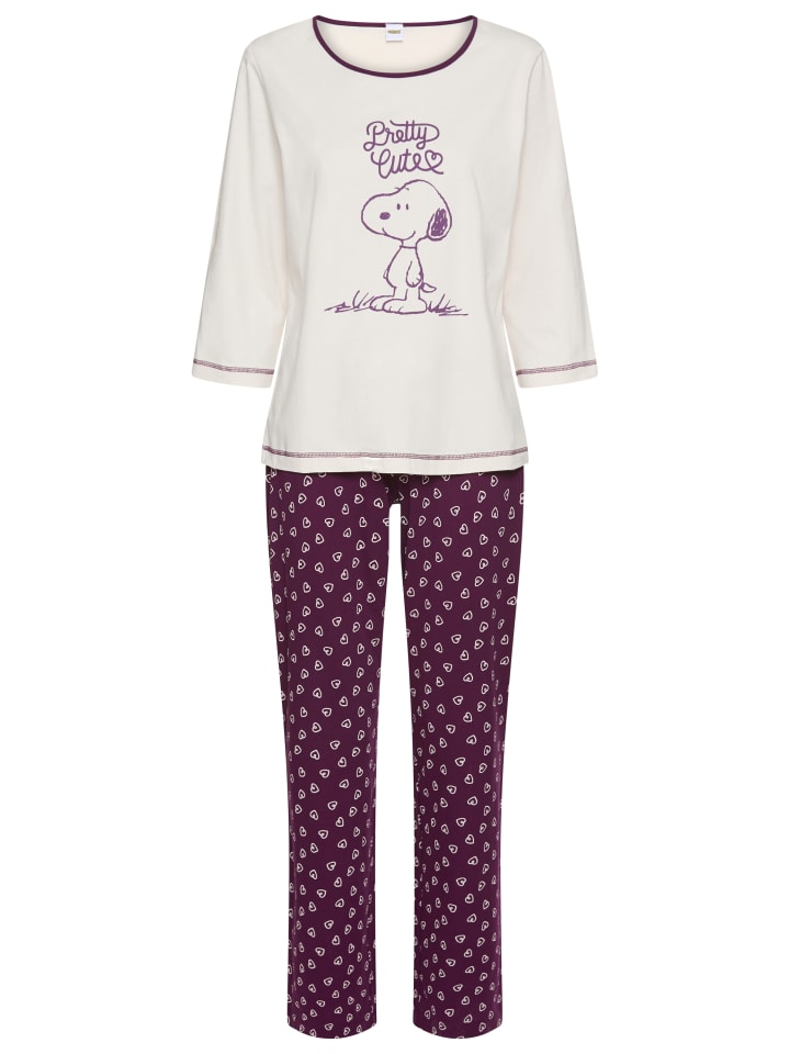 Pyjama in weinrot bedruckt