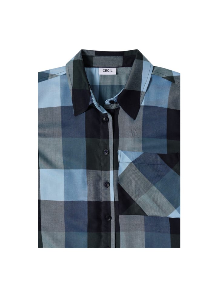 Langarmbluse in urban dark blue