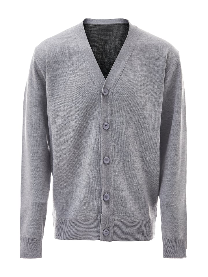 Herren Cardigan in Hellgrau Melange