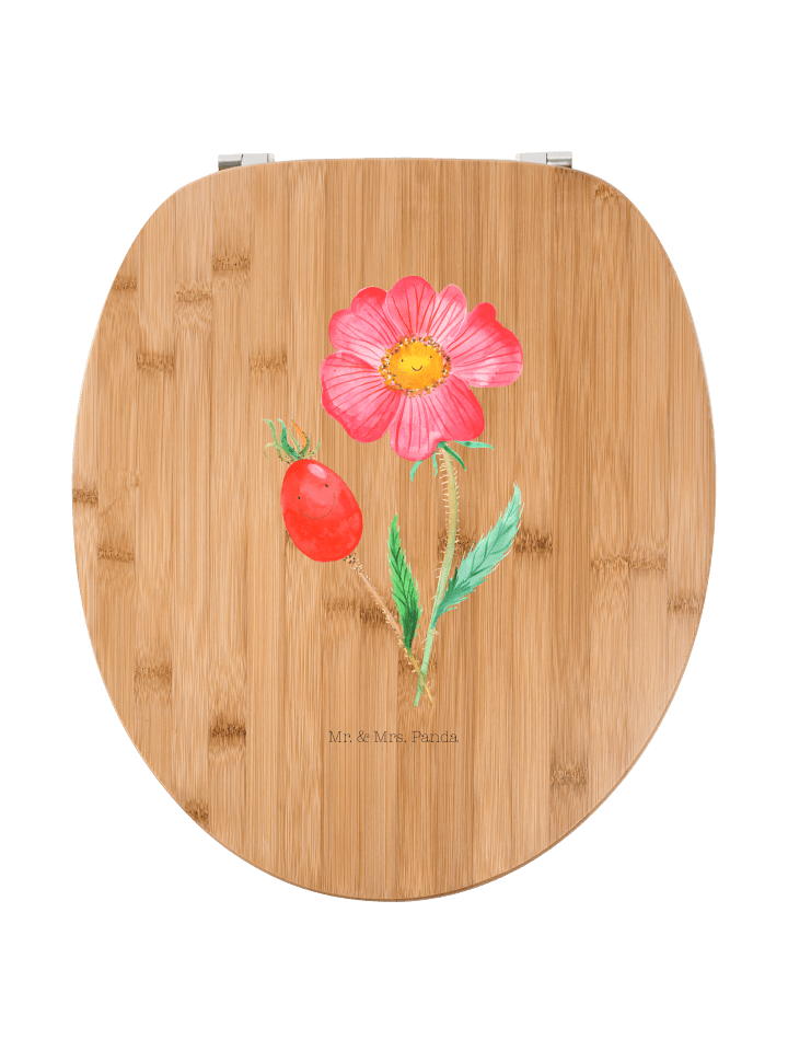 WC Brille Blume HageRundunge ohne Spruch in Braun
