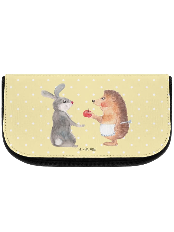 Toilettentasche Hase Igel ohne Spruch in Gelb Pastell