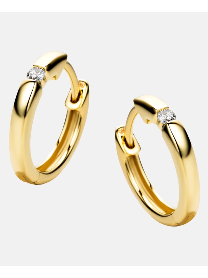 Creolen aus 375 Gelbgold mit Diamant