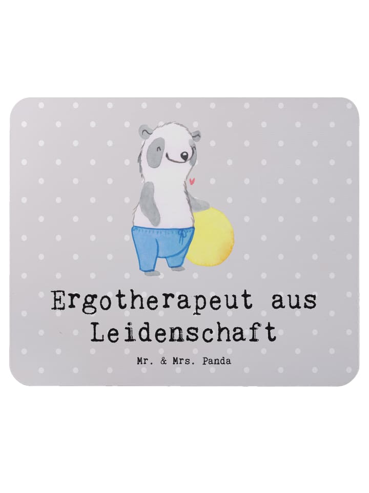 Mouse-Pad Ergotherapeut Leidenschaft mit Spruch in Grau Pastell