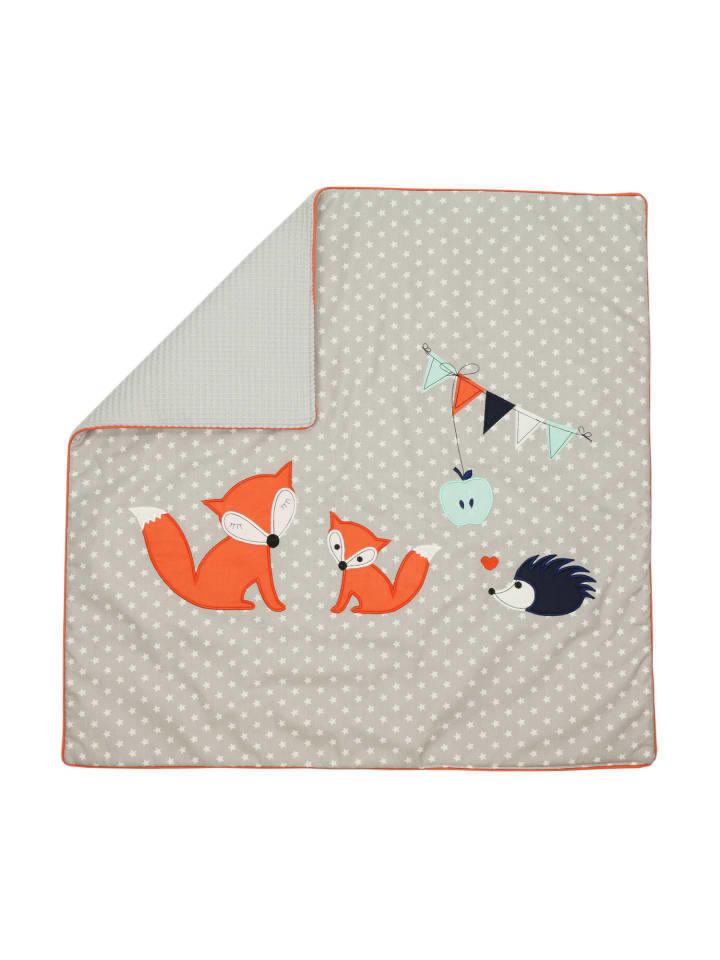 Decke "FUCHS & Co." in Grau - (L) 70 x (B) 70cm