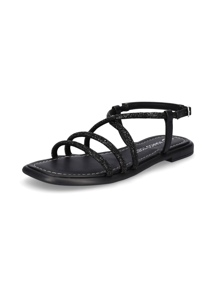 Sandale in schwarz Glitzer