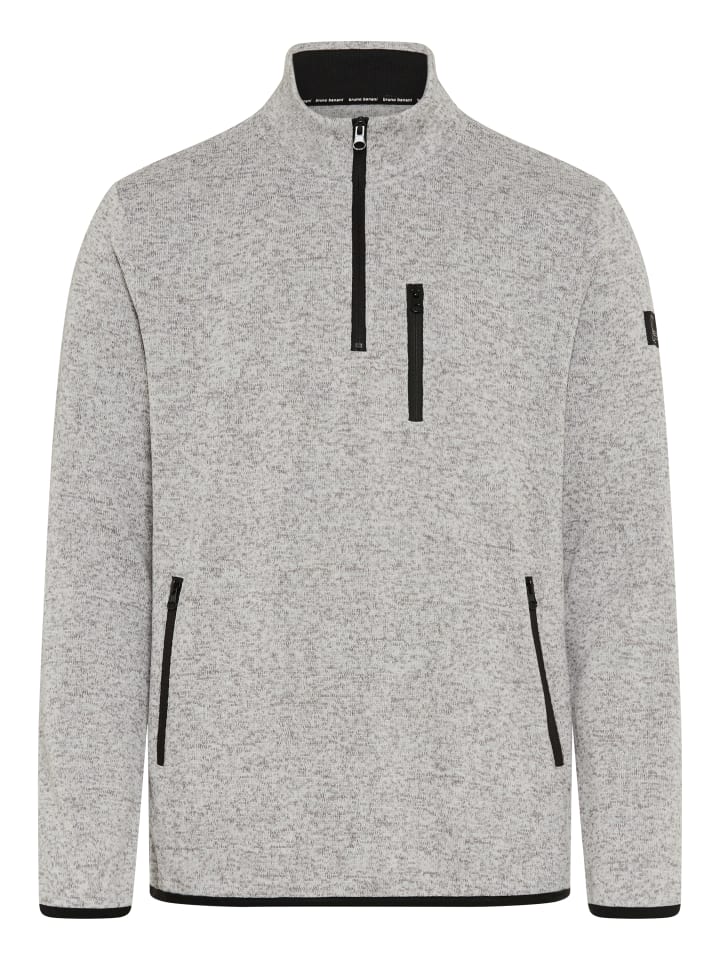 Fleecepullover in grau meliert