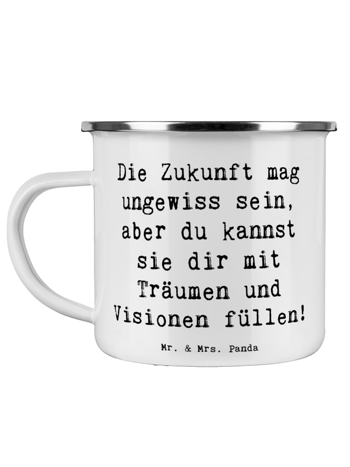 Trinkbecher Spruch Zukunftsplanung Ungewissheit... in Weiß