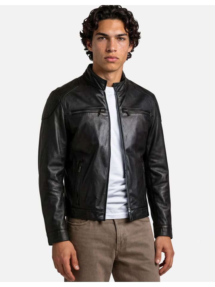 Lederjacke BUFILIPPO in schwarz