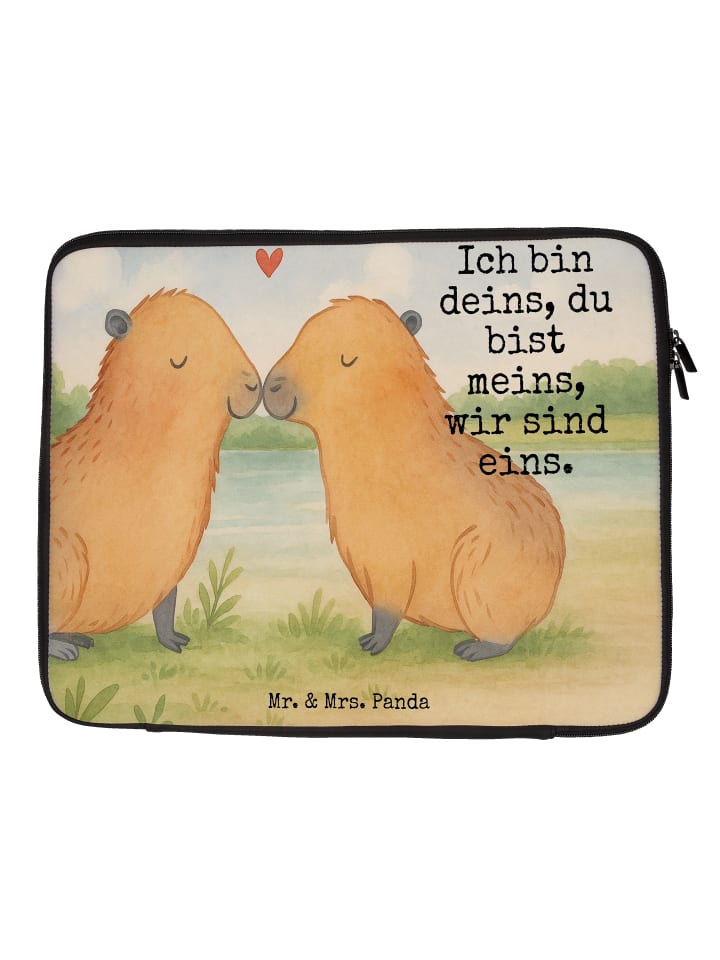 Laptop Tasche Capybara Liebe Design mit Spruch in Weiß
