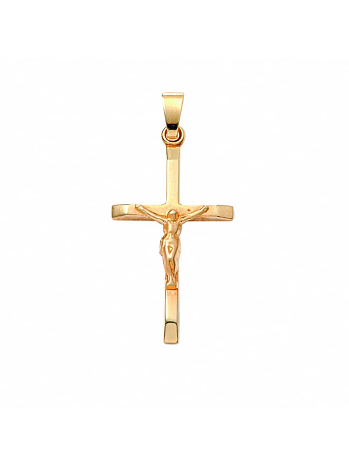 Damen & Herren 375 Gold Kreuz Anhänger Korpus in gold