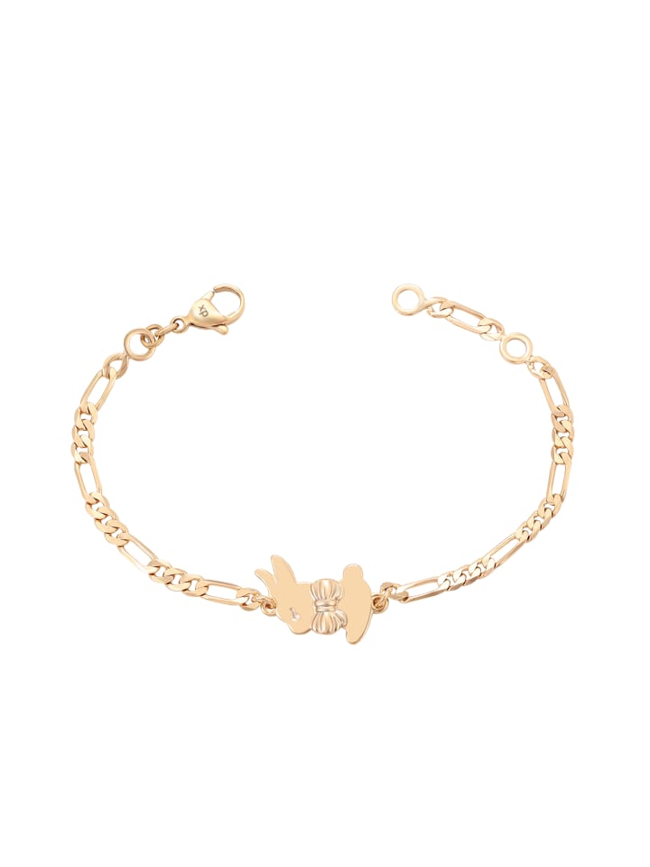 Women Chain Link Bracelet With Bunny Motif in Rose Gold