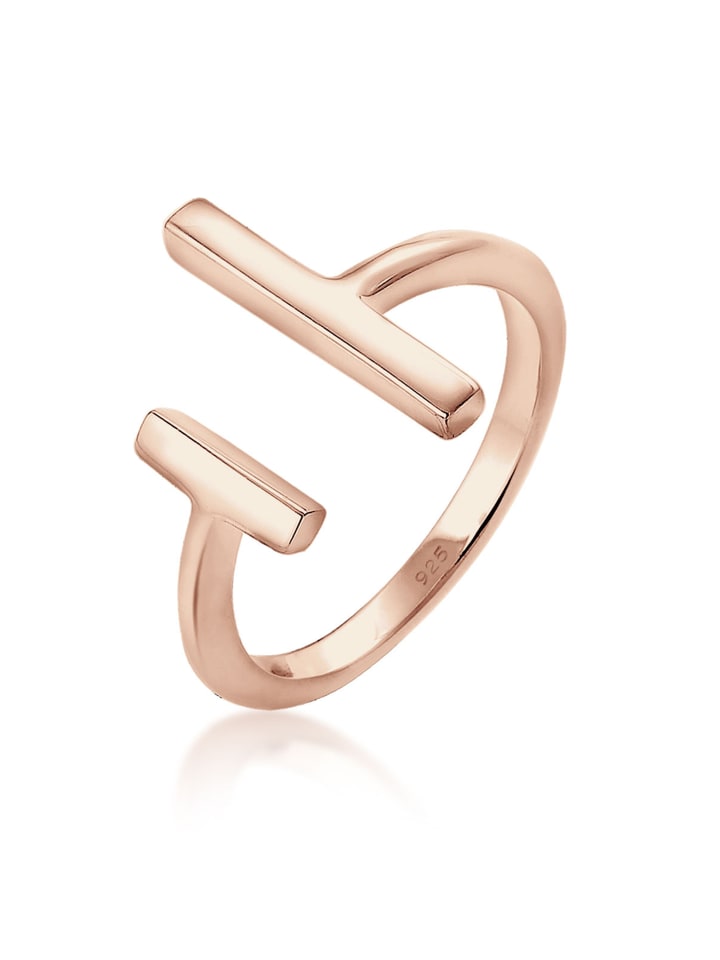 Ring 925 Sterling Silber Geo in Rosegold