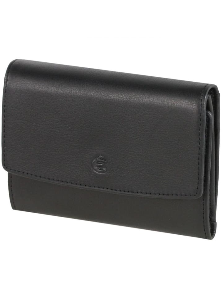 Logo Geldbörse VI Leder 11,5 cm schwarz