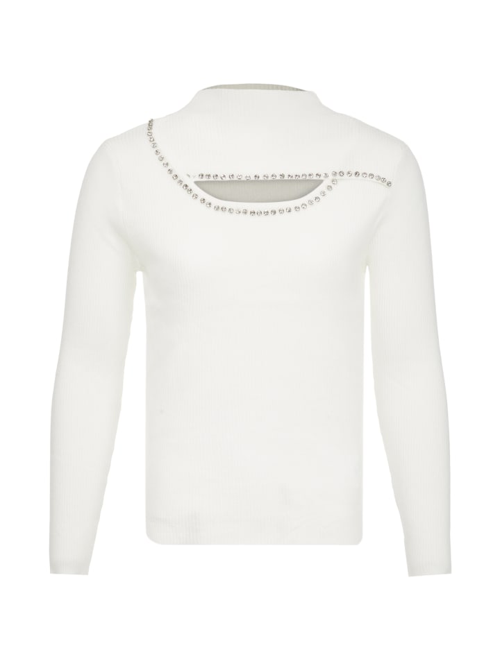 Damen Strickpullover in Wollweiss