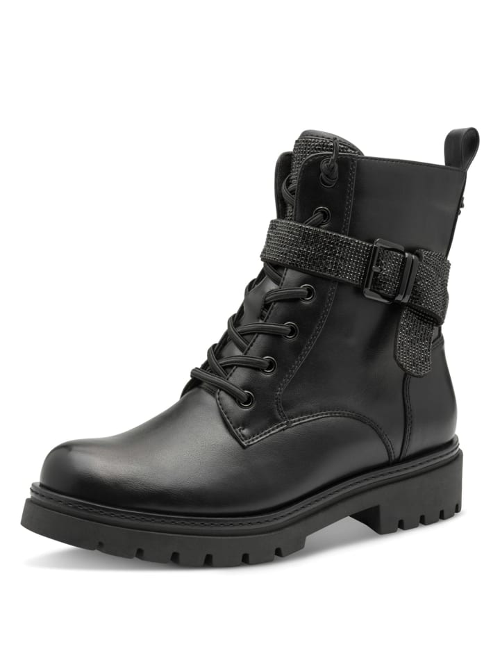 Schnürstiefeletten in Schwarz