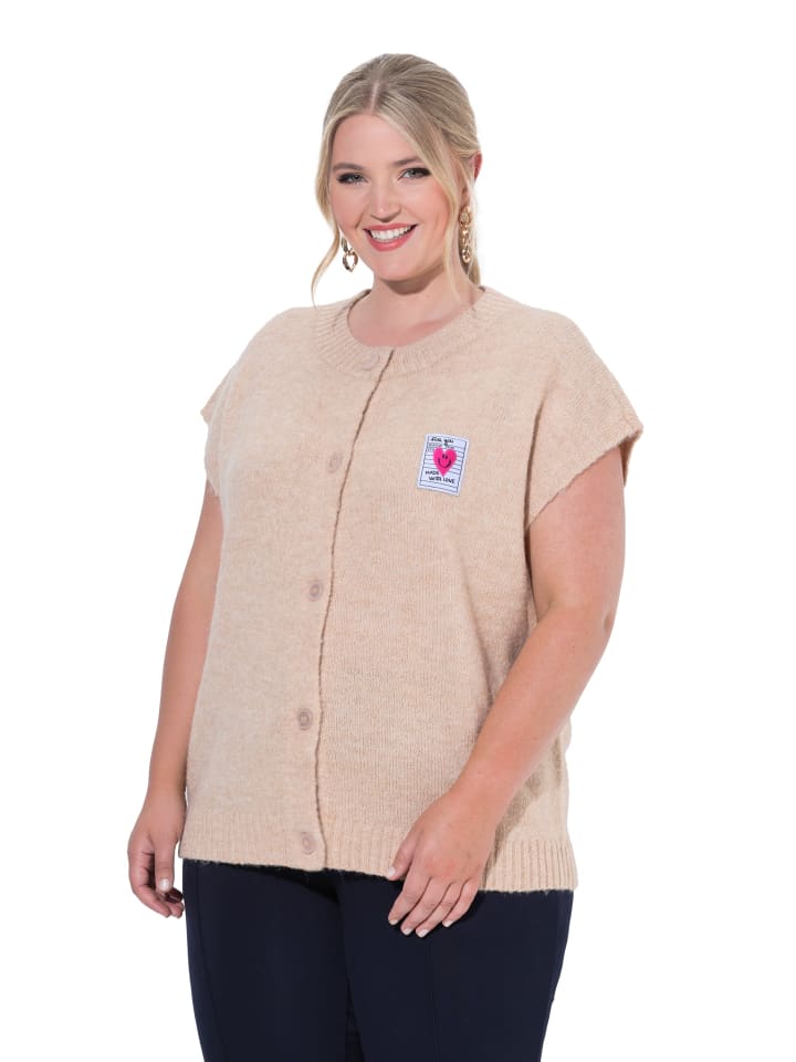 Strickjacke in helles champagner