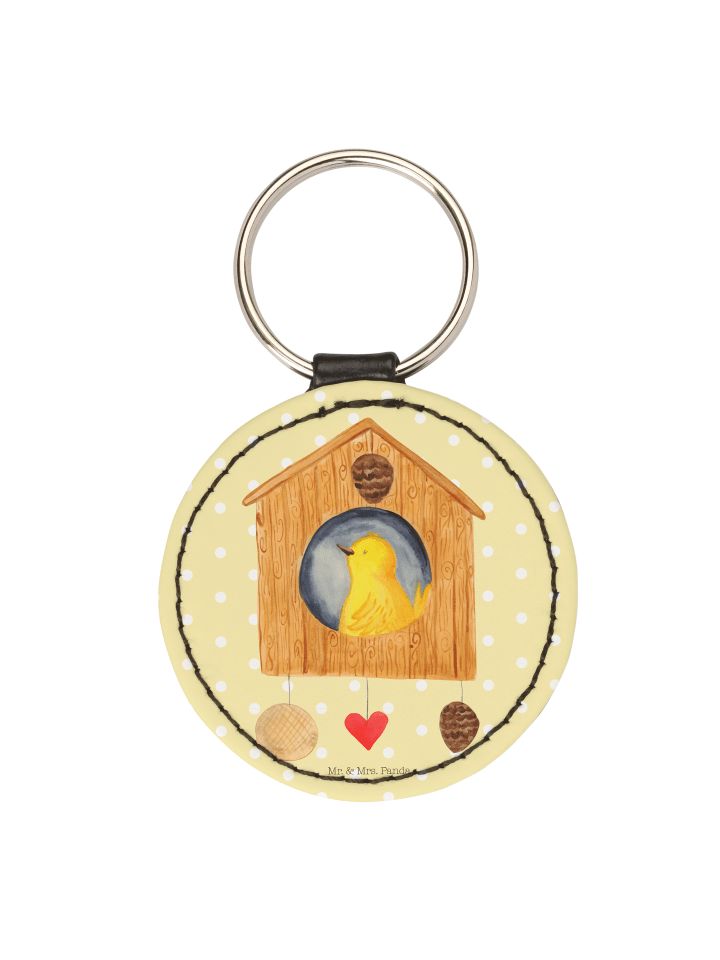 Anhänger Vogelhaus Home ohne Spruch in Gelb Pastell