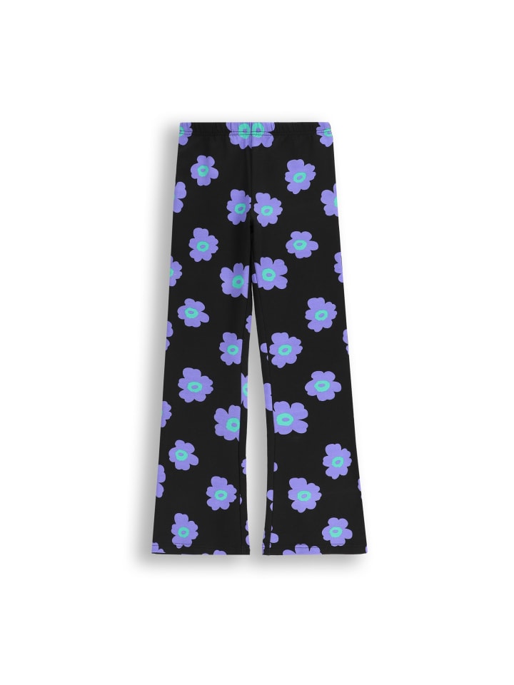 Flare-Leggings mit langem Hosenbein in schwarz