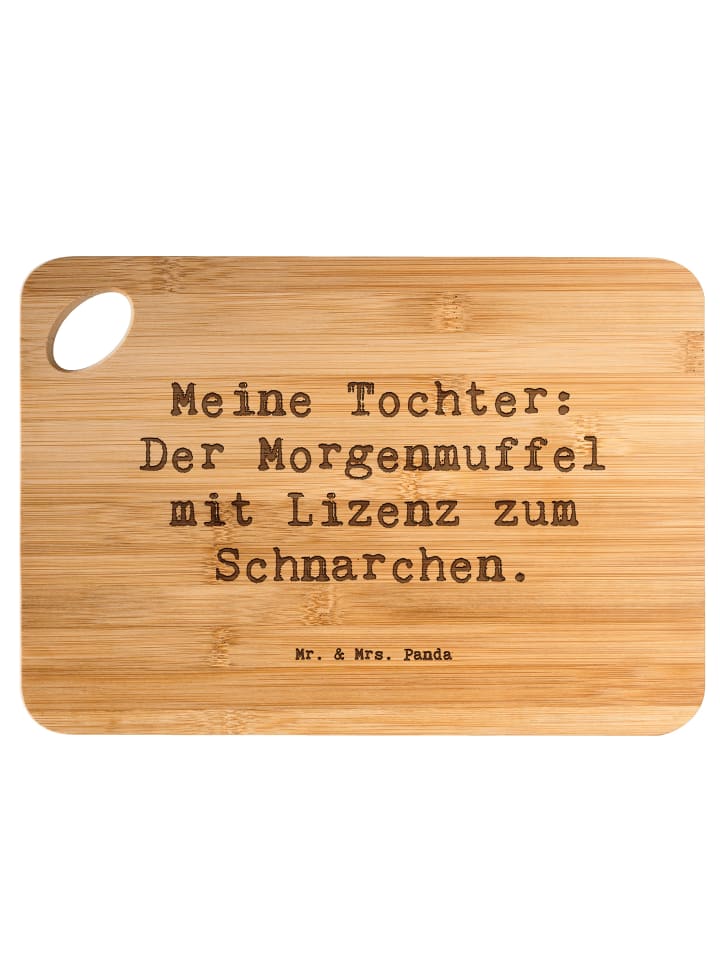 Schneidebrett Spruch Tochter Morgenmuffel mit S... in Braun