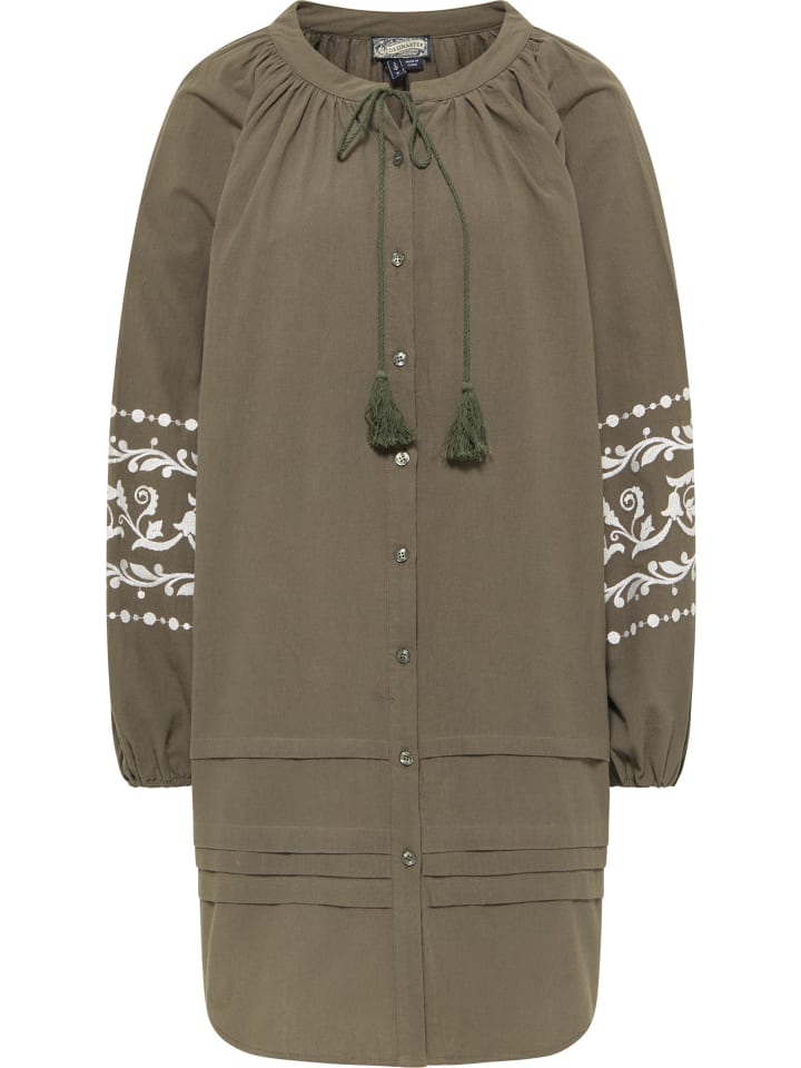 Damen Oversized Kleid in Olivgrün