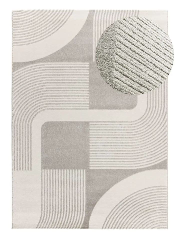 Kurzflor-Teppich FLORA in silber