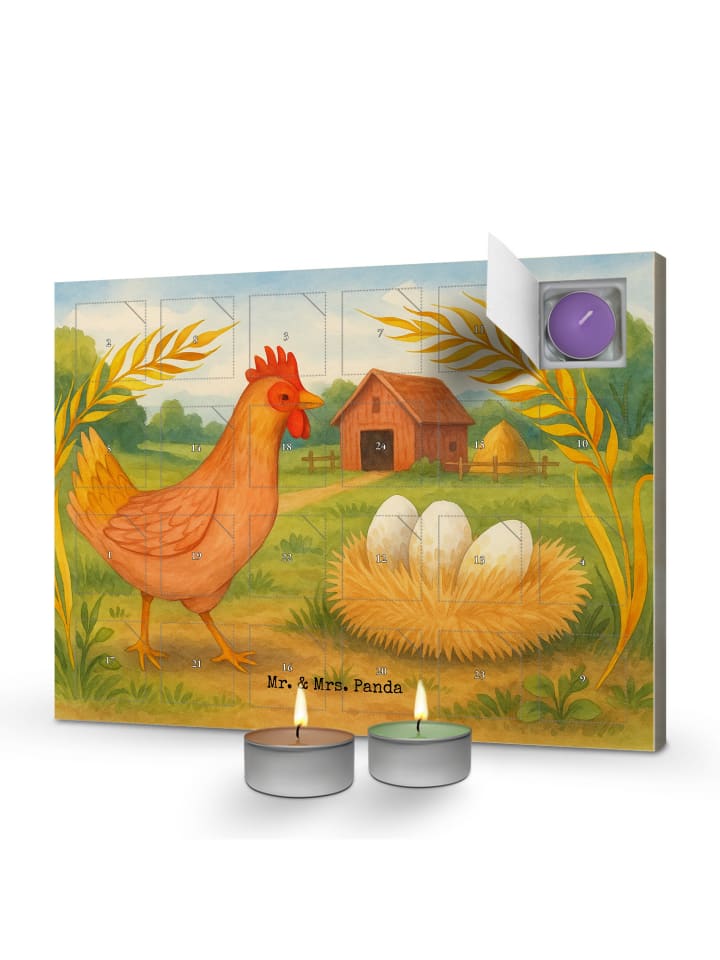 Adventskalender Huhn Stolz Design ohne Spruch in Weiß