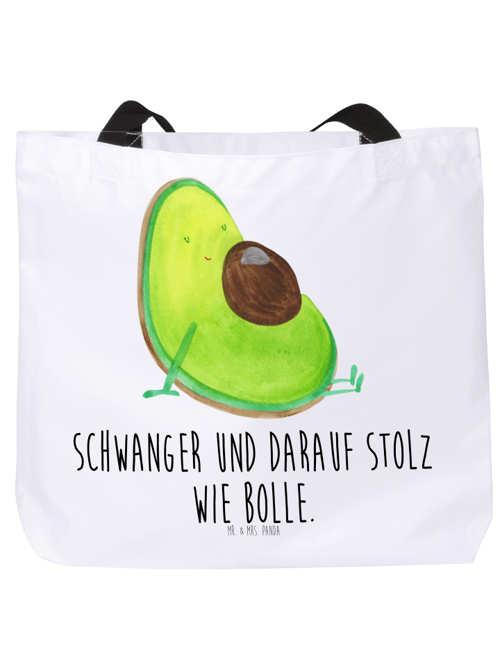 Strandtasche Avocado Schwangerschaft mit Spruch in Weiß