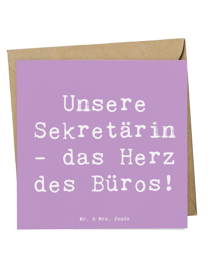Grußkarte Spruch Sekretärin Herz mit Spruch in Lavendeltraum