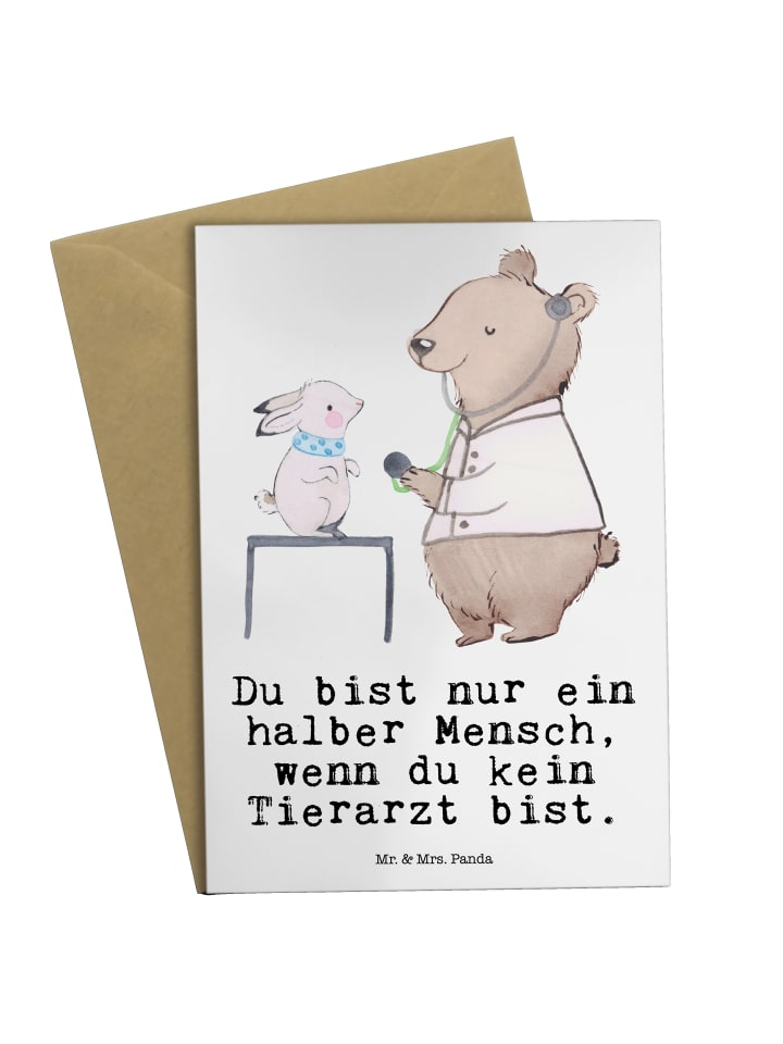 Grußkarte Tierarzt Herz mit Spruch in Weiß