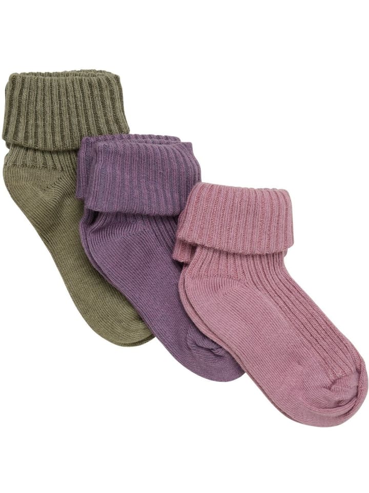 Kinder Socken "Baby sock rib (3 pack)" in Lila