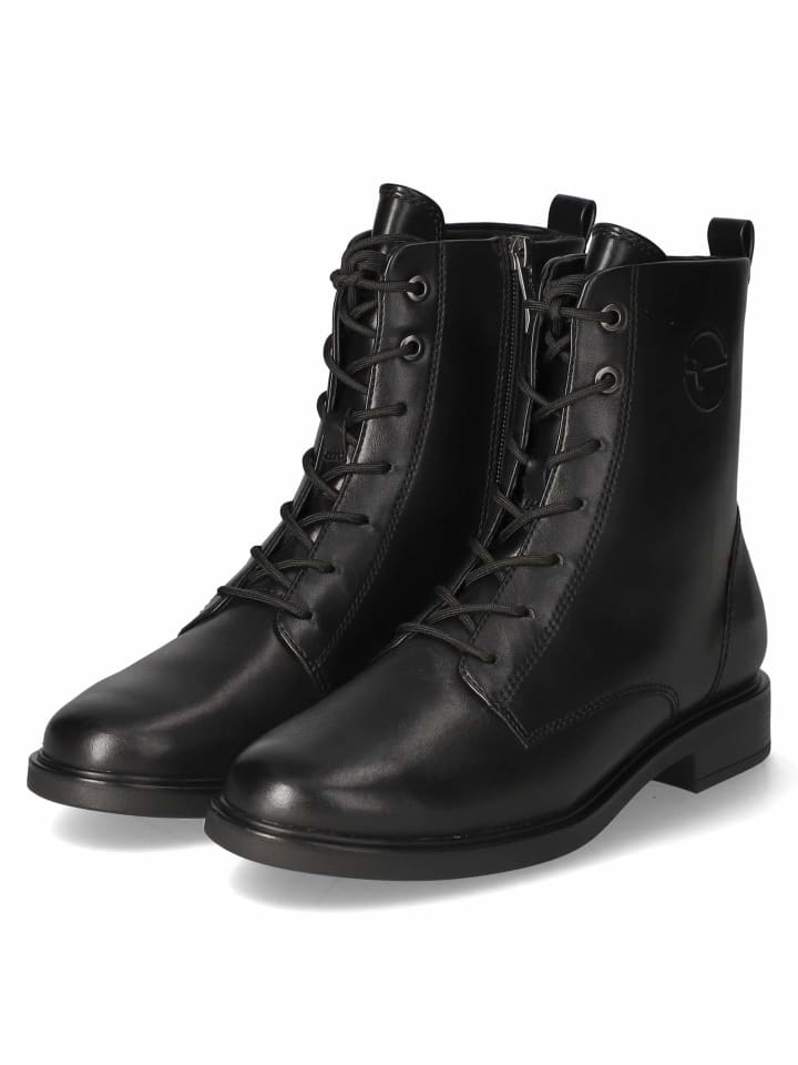 Schnürstiefeletten in schwarz