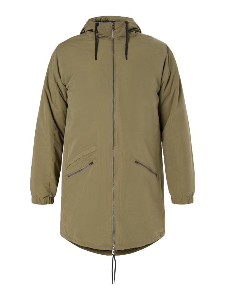 Herren Wattierter Parka in Militäroliv