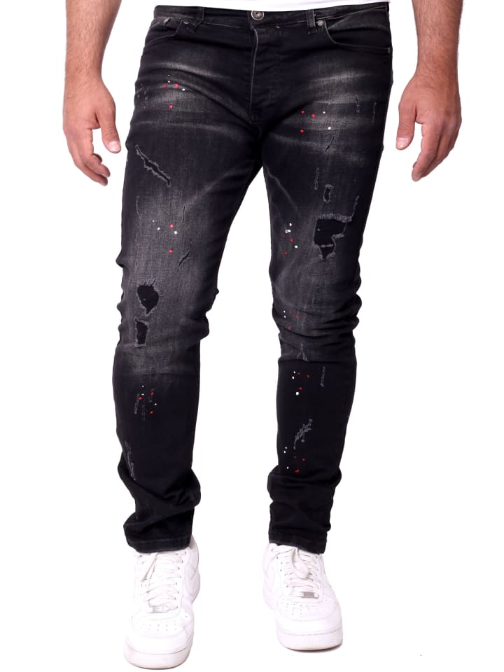 Jeans Color-Splashes in schwarz