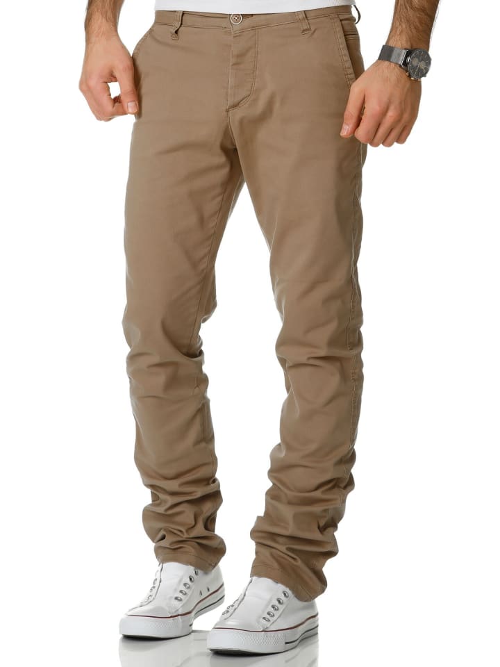 Slim Fit Chino mit Stretch WASHINGTON in Beige