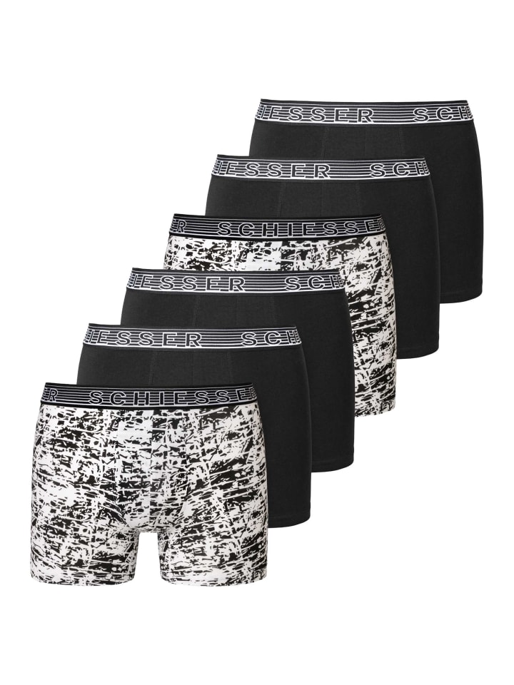 Boxershort 6er Pack in Schwarz/Weiß
