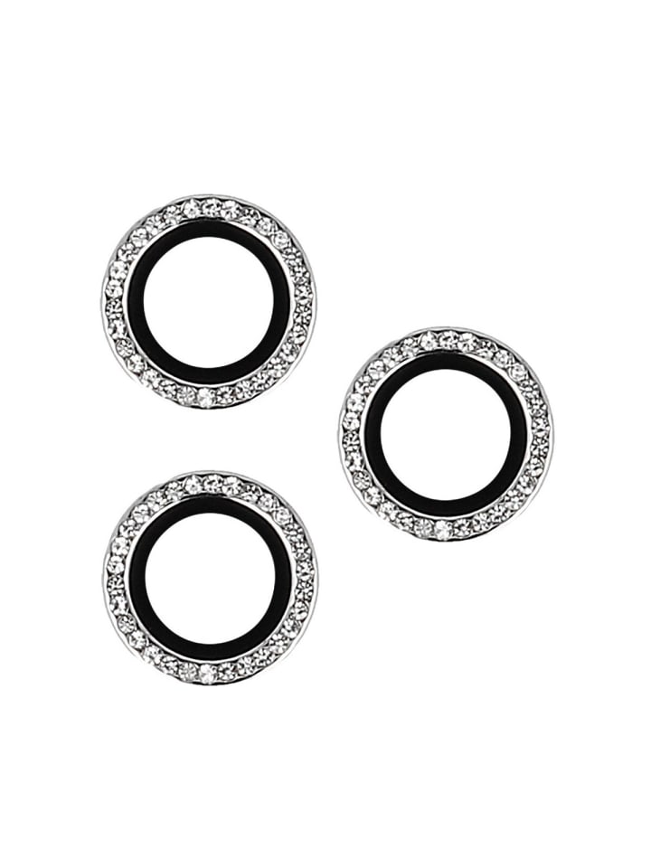 Lens Shield Glas Kameraglas für iPhone 16 Pro Silber Diamond in Silber