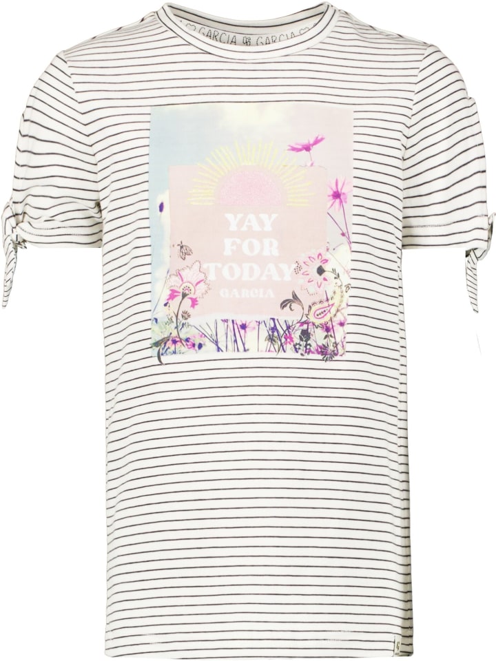 Shirt mit Knotenärmel in off white