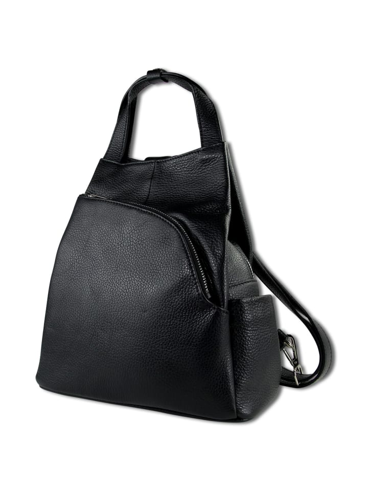 Toscanto Cityrucksack Leder schwarz ca. 27cm