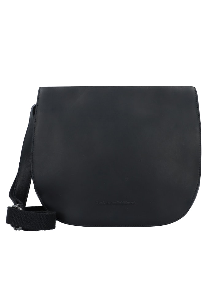 Wax Pull Up Umhängetasche Leder 26 cm schwarz