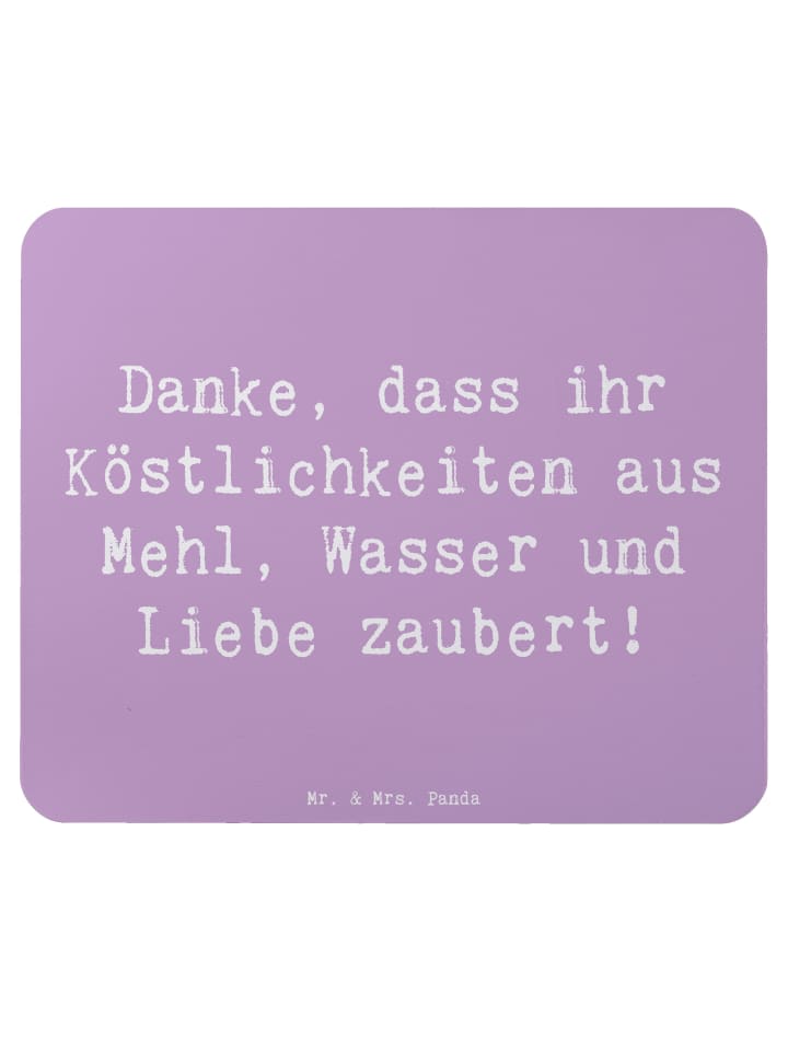 Mauspad Spruch Bäcker-Dank mit Spruch in Lavendeltraum