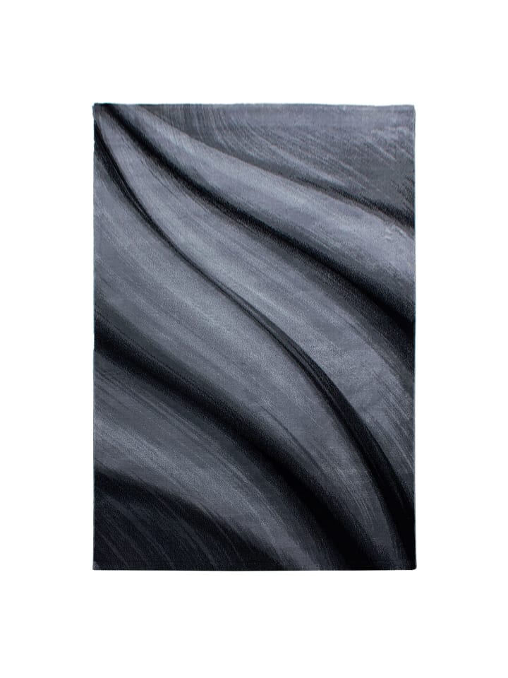 Kurzflor Teppich Matteo in Schwarz