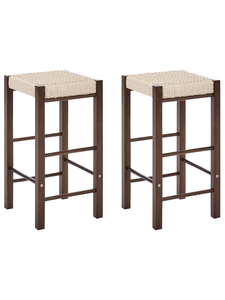 2er-Set Barhocker EMBRUN in Braun/Beige